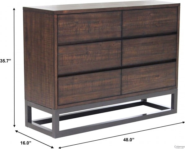 Brown Modern Industrial Drawer Dresser From Pulaski Coleman