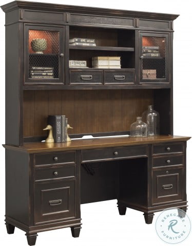 Hartford Distressed Black Credenza With Hutch From Martin Distressed Black Credenza With Hutch