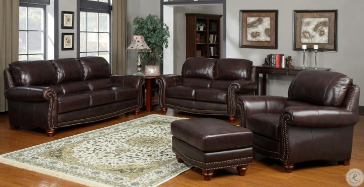 James Tobacco Living Room Set From Leather Italia Coleman Furniture