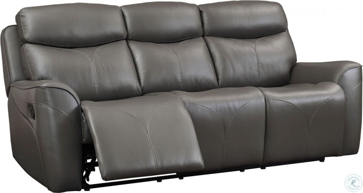 Roxbury Gray Leather Dual Reclining Sofa From New Clic Gray Leather Dual Reclining Sofa