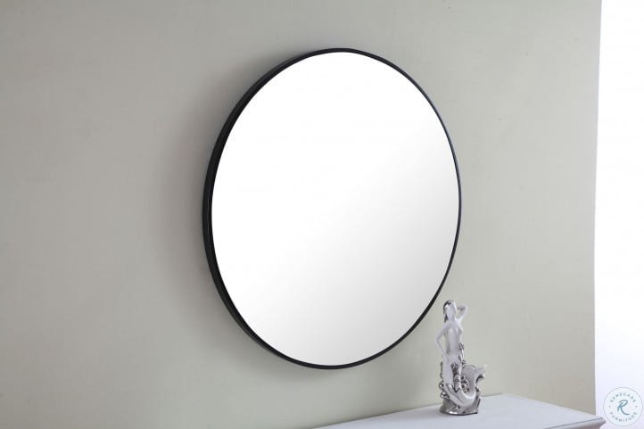 Mr4034bk Eternity 28 Round Black Mirror From Elegant Lighting