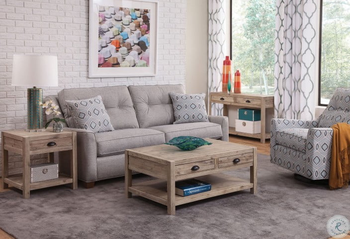 Modern Rustic Gray Wash Aspen Sofa Table From John Thomas