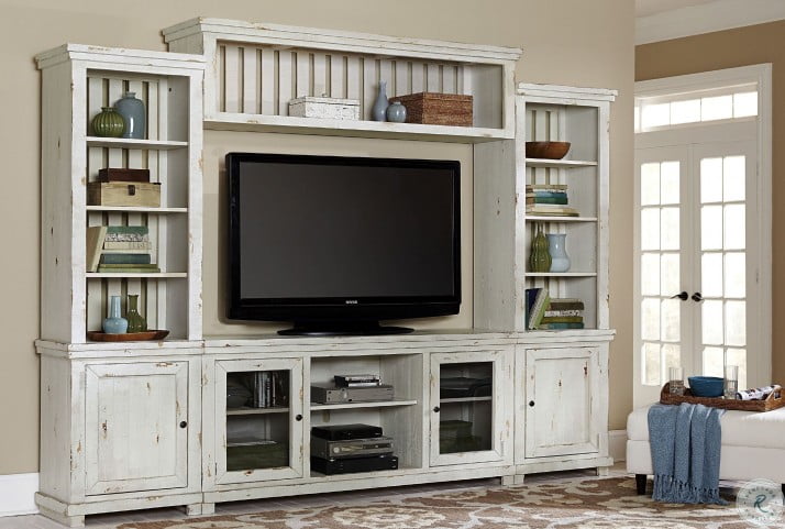Willow Distressed White Wall Unit From Progressive Furniture Coleman - Entertainment Center Wall Unit White Willow Distressed White Wall Unit From Progressive Furniture Coleman - Entertainment Center Wall Unit White