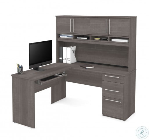 Innova Plus Bark Gray L Shaped Desk From Bestar Coleman Furniture