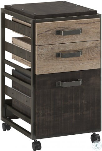 Refinery Rustic Gray 3 Drawer Mobile File Cabinet From Bush Furniture Coleman Furniture