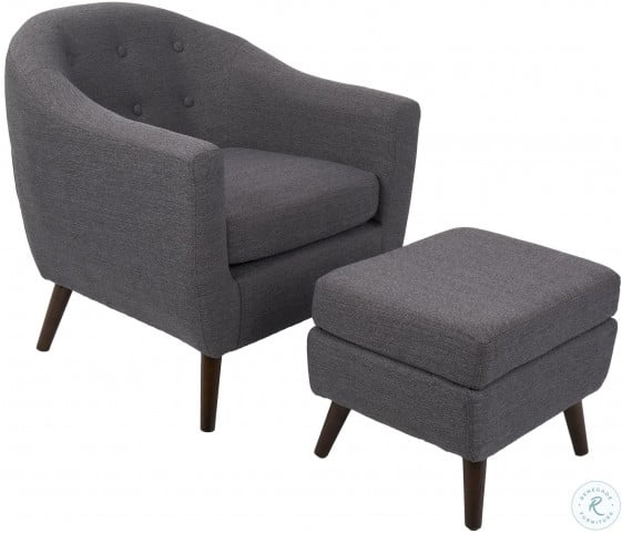 Rockwell Charcoal Gray Accent Chair And Ottoman From Lumisource