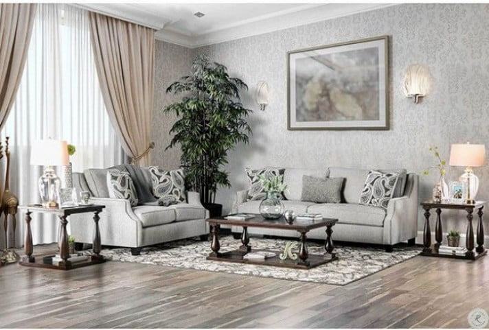 Madalyn Light Gray Living Room Set From Furniture Of America Coleman Furniture