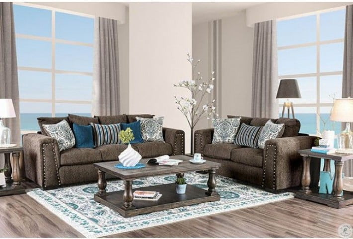 Pauline Charcoal Living Room Set From Furniture Of America