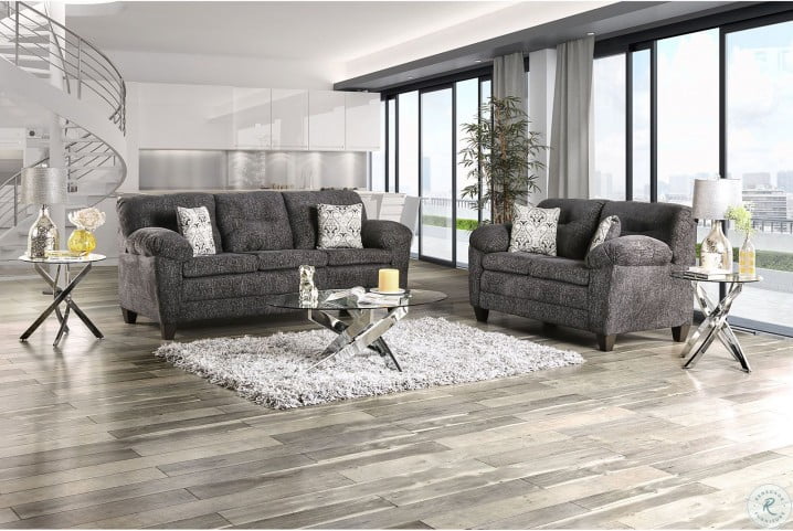 William Dark Gray Living Room Set From Furniture Of America