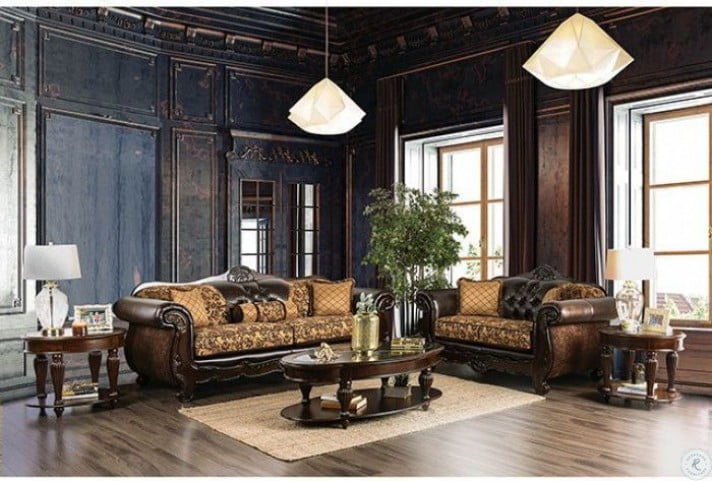 Quirino Tan And Dark Brown Living Room Set From Furniture Of