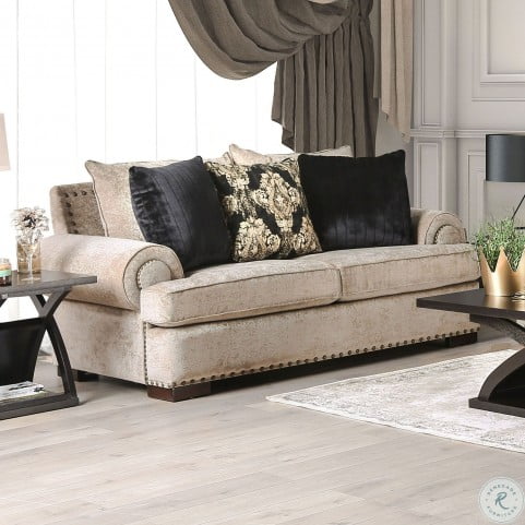 Yates Beige Living Room Set From Furniture Of America Coleman