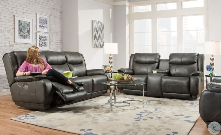 Velocity Slate Double Power Reclining Sofa With Power Headrest From Southern Motion Coleman Furniture