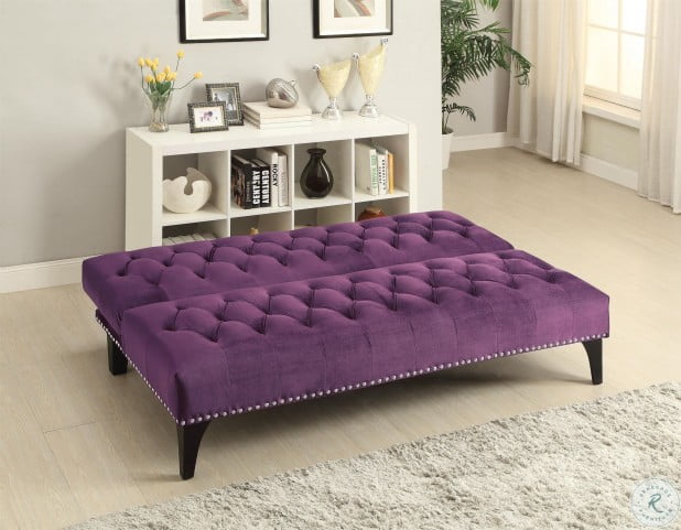 500235 Purple Velvet Upholstery Full Sofa Bed From Coaster 500235 Purple Velvet Upholstery Full