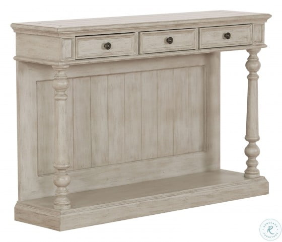 Prairie Beige Three Drawer Farmhouse Console Table From Pulaski
