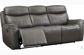 Roxbury Gray Leather Dual Recliner Living Room Set From New Roxbury Gray Leather Dual Recliner